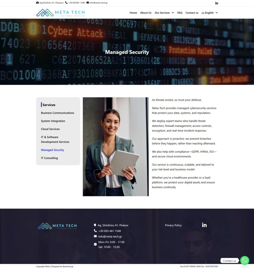 κατασκευη ιστοσελιδας wordpress για εταιρεια τεχνολογιας bluemind.gr